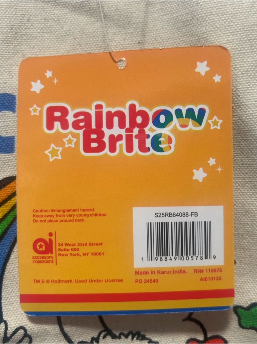 Rainbow Brite Hallmark Cream Canvas Tote “Every Color of Happy.” NWT - Picture 5 of 7